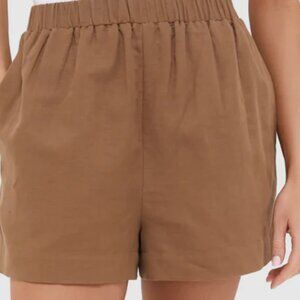 Tuckernuck x Studio McGee Mocha Cotton Linen Augusta Shorts - XS - Like New